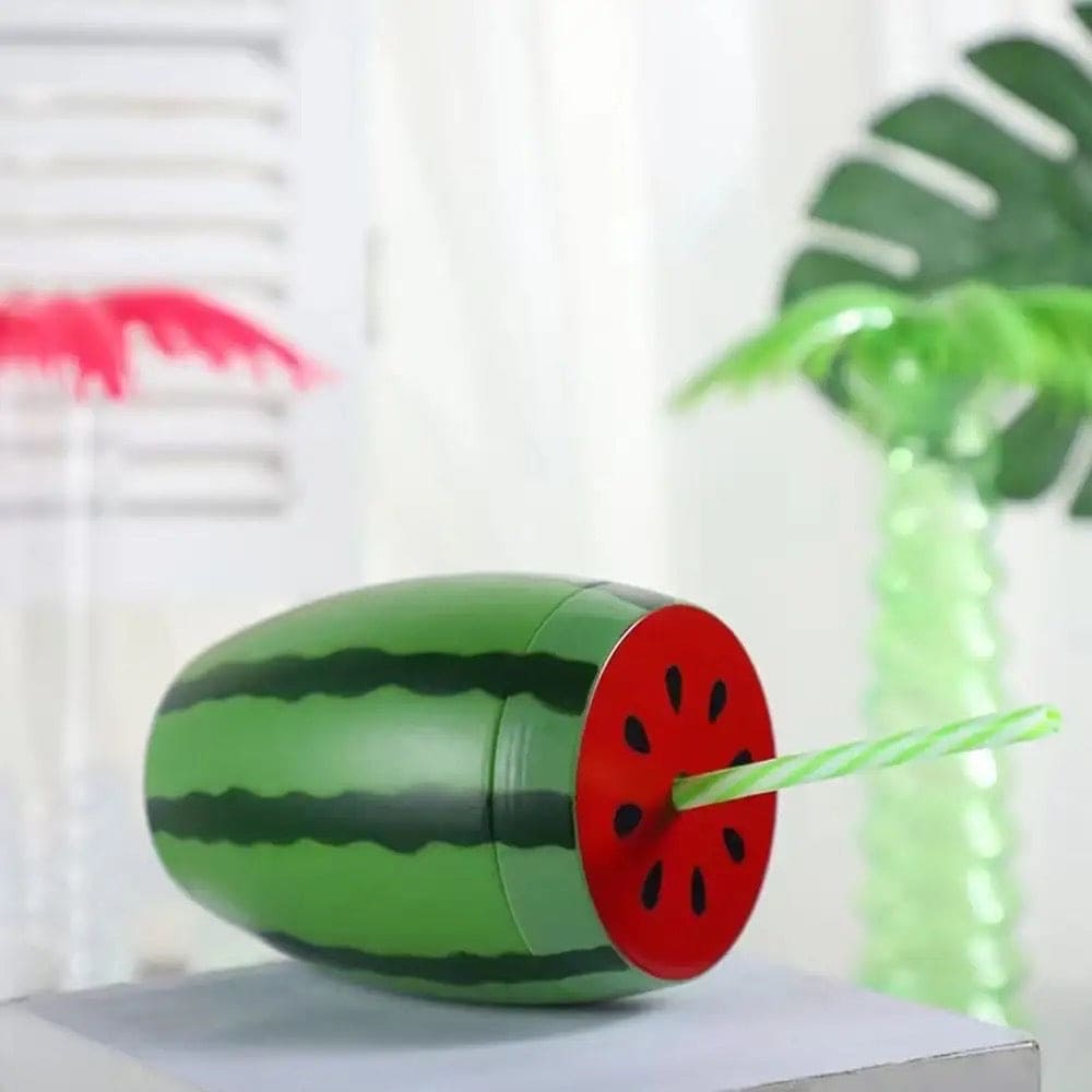Watermelon Water Bottle, Plastic Summer Straw Cup, Fruity Juice Sippy Cup, Portable Reusable Drinking Cup, Food Grade Plastic Cartoon Fruit Drinkware Watermelon Water Bottle, Plastic Summer Straw Cup, Fruity Juice Sippy Cup, Portable Reusable Drinking Cup, Food Grade Plastic Cartoon Fruit Drinkware